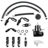 Universal Red Adjustable Fuel Pressure Regulator Kit Oil 0-100psi Gauge -6AN